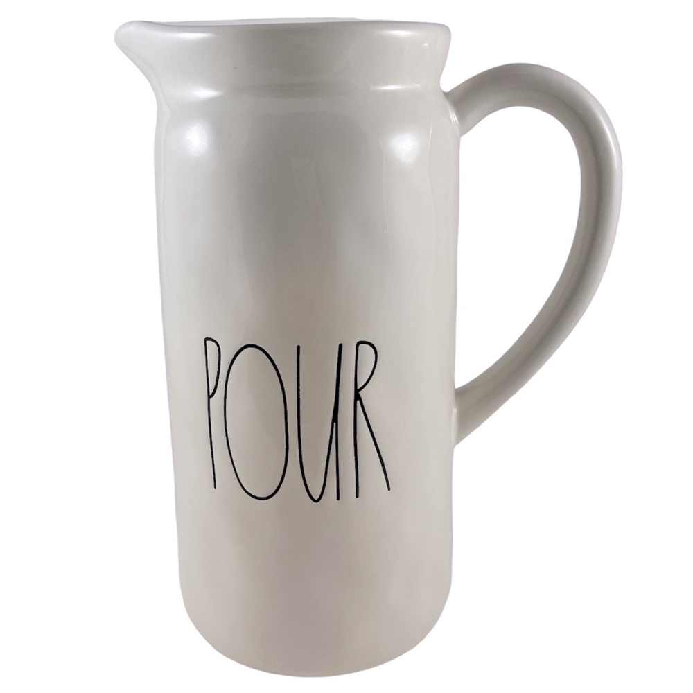 Rae Dunn POUR Pitcher Ivory/White Ceramic